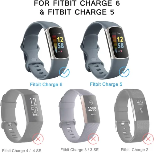 Miniatura 2 de Tobfit Paquete de 6 correas deportivas compatibles con Fitbit Charge 6/Fitbit Charge 5 para mujeres y hombres, correas de silicona suave