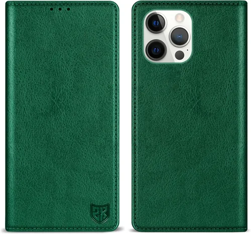Miniatura 25 de ZZXX Funda tipo cartera para iPhone 13 con bloqueo RFID, soporte de ranura para tarjetas, funda protectora de cuero magnético fuerte plegable