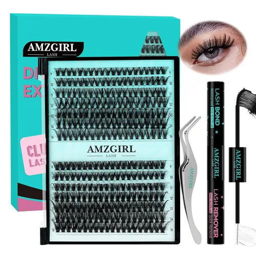 Miniatura 8 de Lash Cluster Manga - 140 unidades de pestañas en racimo de aspecto mojado ultrafinas extensiones de pestañas con punta animé con pestañas anchas