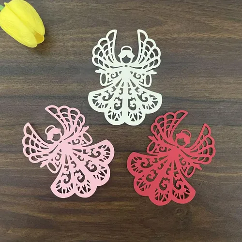 Miniatura 9 de Black kat Angel Girl - Plantilla de flores de amor para manualidades, álbum de recortes, tarjeta, grabado decorativo