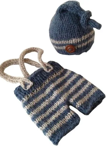 Accesorios de fotografía para recién nacidos, trajes de punto para bebé, niño, niña, sombrero de ganchillo, pantalones, accesorios para sesión de