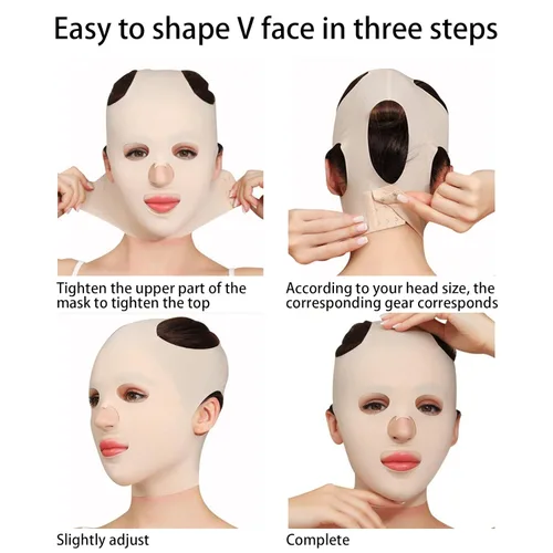 Miniatura 4 de Correa adelgazante facial, máscara adelgazante facial, correa de barbilla tridimensional en forma de V, cinturón adelgazante que elimina la flacidez