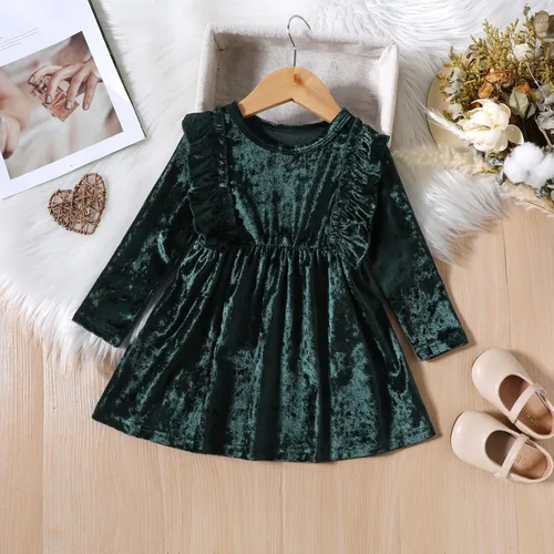Miniatura 161 de IDOPIP Vestido tutú de terciopelo para niñas pequeñas, vestido de manga larga para princesa, Navidad, cumpleaños, fiesta, boda, vestidos de otoño e