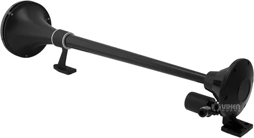 Miniatura 5 de Vixen Horns Bocina de tren para barco/camión/automóvil. Bocina de aire impermeable negra doble trompeta + cubierta. Db súper fuerte. Acabado