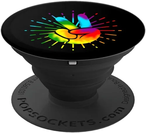 Miniatura 4 de Peace Sign Retro Hand Symbol Tie Dye 60s 70s Hippie Pattern PopSockets PopGrip: Swappable Grip for Phones & Tablets
