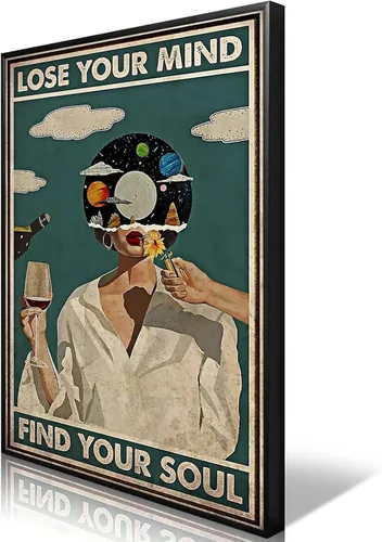 Miniatura 11 de Póster vintage con texto en inglés «Be Kind To Your Mind» («Be Kind To Your Mind») con cita de salud mental, pósteres artísticos de pared geniales