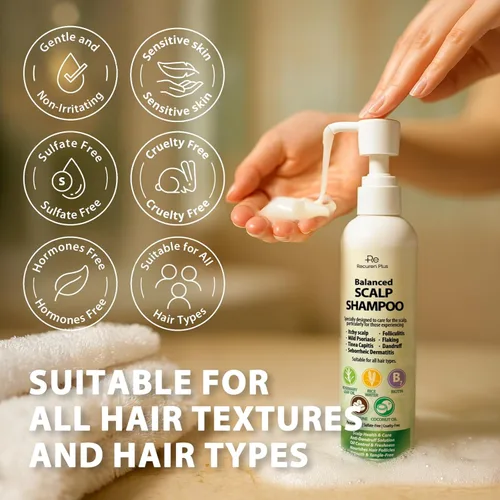 Miniatura 2 de Champú antifúngico para la foliculitis y dermatitis seborreica: tratamiento para la psoriasis del cuero cabelludo, alivio de la caspa y picazón