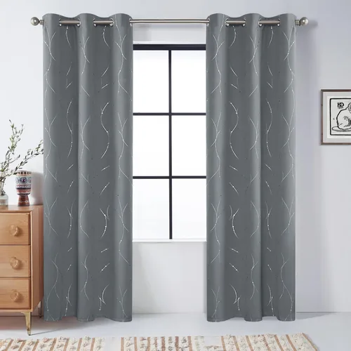 Miniatura 51 de BUHUA - Paneles de cortinas opacas para sala de estar, cortinas grises con aislamiento térmico, cortinas de ventana para dormitorio - 72 pulgadas