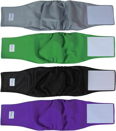 Miniatura 11 de Pañales envolventes reusables para perros machos, banda para barriga para cachorros lavable, Teamoy