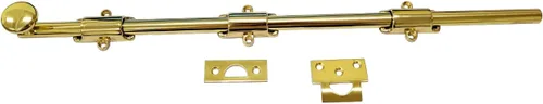 Miniatura 19 de QCAA Perno de puerta holandés de latón macizo, 36 ", latón pulido lacado, 1 paquete, hecho en Taiwán 35.8 in - Latón pulido lacado