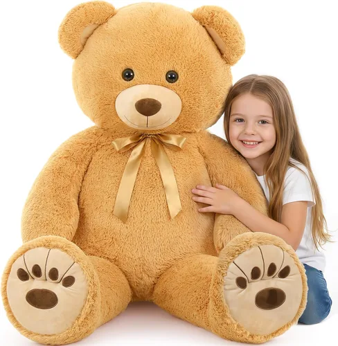 Miniatura 9 de MorisMos Oso de Peluche Azul Gigante, Peluche Grande de 36 pulgadas para Baby Shower, Oso de Tamaño Real para Niños, Niñas, Novia en Cumpleaños, San