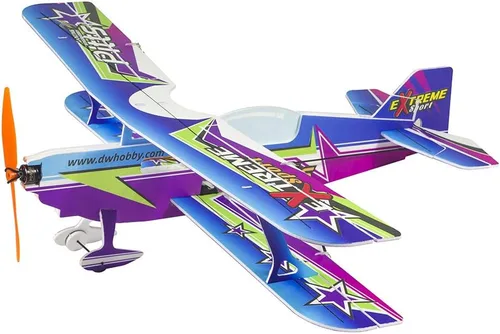 Kit de Avión RC Mini Viloga PP Avión de Espuma, Kit de Modelo Biplano Acrobático 3D Pitts de 450mm de Envergadura para Construir para Adultos, Avión