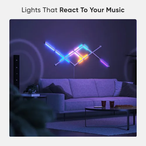 Miniatura 4 de Kit más inteligente de luces de pared LED Nanoleaf Lines WiFi RGBW de 16M, luces de color atenuables para juegos y decoración del hogar