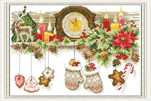 Miniatura 20 de Howie's Needlepoint Kits de punto de cruz, kits de bordado de patrón navideño preimpreso de 14 quilates, gama completa de kits de costura