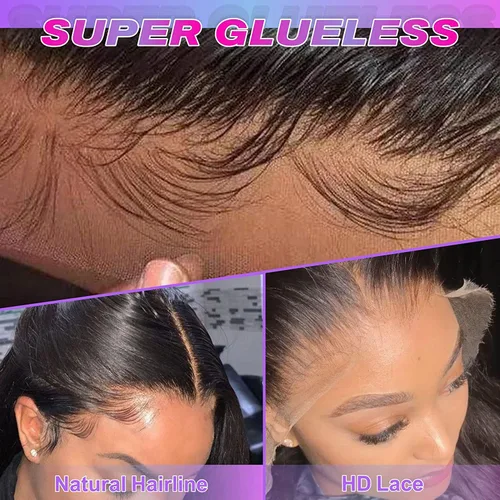Miniatura 4 de Aicrelery Pelucas de encaje frontal 13x6 de cabello humano para mujeres, onda corporal 13x6, encaje frontal HD 180 de densidad, brasileña, sin