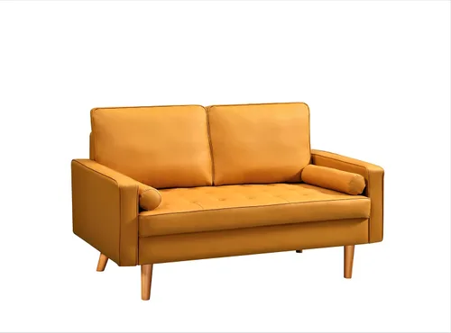 Miniatura 7 de Container Furniture - Sofá de piel sintética para la sala de estar moderna con cojines extraíbles y patas de madera maciza, sofá estilo lujoso