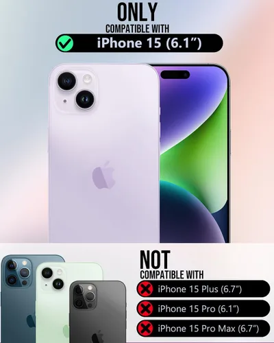 Miniatura 2 de OCASE Funda Cartera Compatible con iPhone 15, Funda Tipo Folio de Cuero PU con Tapa con Portarjetas y Bloqueo RFID Función Atril