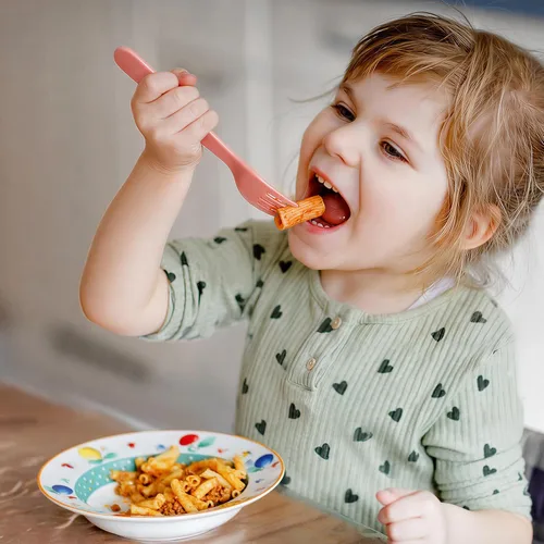 Miniatura 3 de Juego de utensilios de 12 piezas para niños pequeños, cucharas y tenedores de plástico para niños, cubiertos seguros para niños, aptos