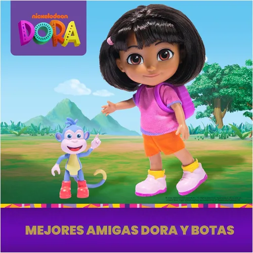 Miniatura 2 de Dora, Best Friends DORA & Boots Set, muñeca de 6 pulgadas con ropa, mochila y botas figura de juguete, juguetes para niños para niñas y niños a