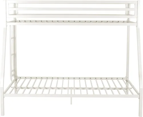 Miniatura 8 de SHA CERLIN Litera tipo loft de tamaño individual sobre full con escalera y barandilla, listones de metal resistente, no necesita somier, muebles