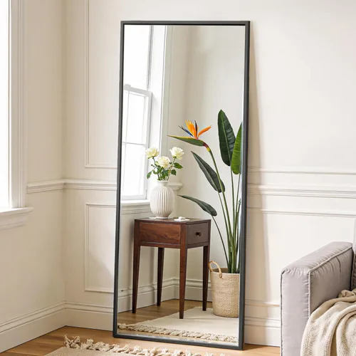 Miniatura 23 de OLIXIS Espejo arqueado de longitud completa para dormitorio, espejo de cuerpo completo de 56 x 15 pulgadas con soporte, para colgar o inclinarse