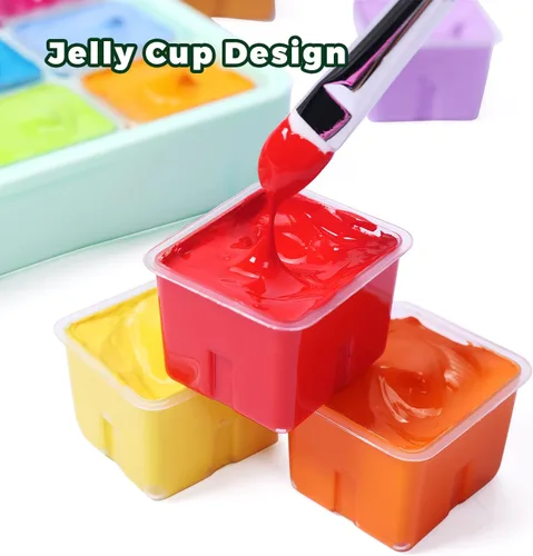 Miniatura 5 de HIMI Juego de pintura gouache, 24 colores x 30 ml, diseño exclusivo de cápsula de gelatina con 3 pinceles y una paleta en un estuche de transporte