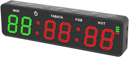 Miniatura 3 de Gym Timer, Magnetic Fitness Stopwatch with 12/24 Hour Display HIIT Program Countdown Timer for Workouts Running Training