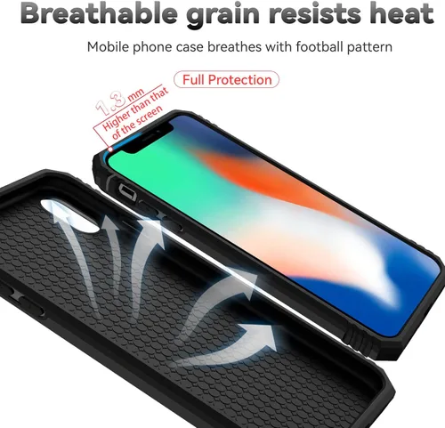 Miniatura 9 de M MAIKEZI Funda para iPhone X/iPhone Xs con cubierta para lente de cámara, protector de pantalla HD, protección contra caídas de grado militar