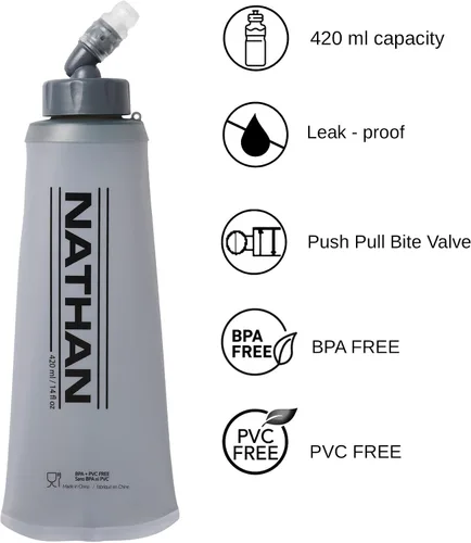 Miniatura 4 de Nathan QuickStart - Chaleco de hidratación con vejiga o frascos, bolsillos de almacenamiento, tela transpirable que absorbe la humedad, correas
