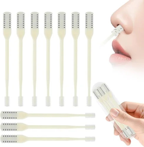Miniatura 19 de Cortador de pelo nasal 2 en 1, recortador manual de doble cara con cepillo, cuchillo de nariz giratorio de 360° para hombres y mujeres, herramienta