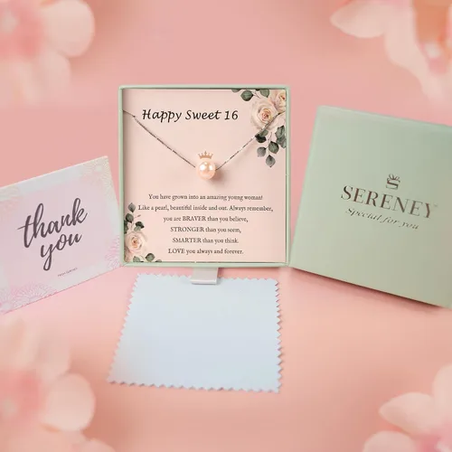 Miniatura 61 de Sereney Regalos de cumpleaños para niñas y mujeres, collar de perlas de plata esterlina como regalo de cumpleaños de 7, 9, 10, 11, 13, 15, 16, 18