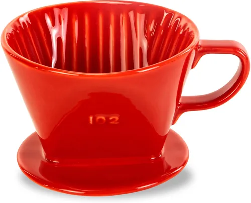Miniatura 8 de Pour Over Ceramic - Cafetera de cerámica con 3 agujeros de fondo plano, cono de filtro lento de porcelana para viajes, campamento, oficina, hogar