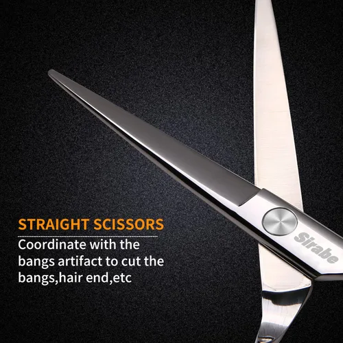 Miniatura 2 de Juego de tijeras de corte de cabello y adelgazamiento, tijeras profesionales de 16.5 cm para corte de barba y peinado con estuche, juego de tijeras