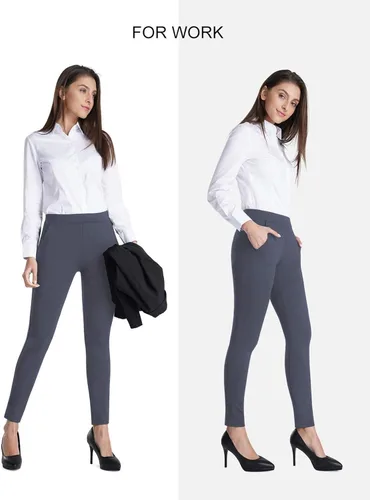 Miniatura 4 de Bamans Pantalones de vestir de yoga ajustados para mujer con control de abdomen