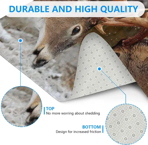 Miniatura 3 de Tapetes de baño con ciervos y alces, lavables a máquina, antideslizante, absorbente de agua, tapete de bienvenida para suelos de cocina