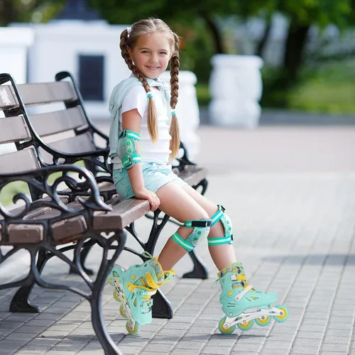 Miniatura 7 de Patines en línea Nattork para niñas y niños, patines ajustables con ruedas iluminadas en 4 tallas, patines iluminados para principiantes para niños