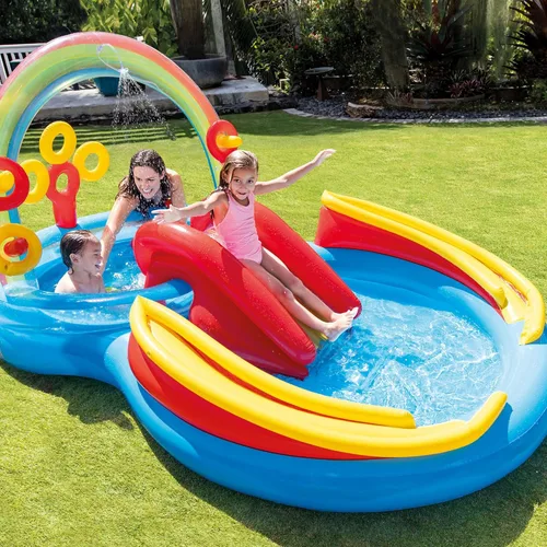 Miniatura 7 de Intex Hinchable, diseño de arcoíris anillo centro de juego, 117" x 76" x 53," para edades entre 2 + 2-Multicolor