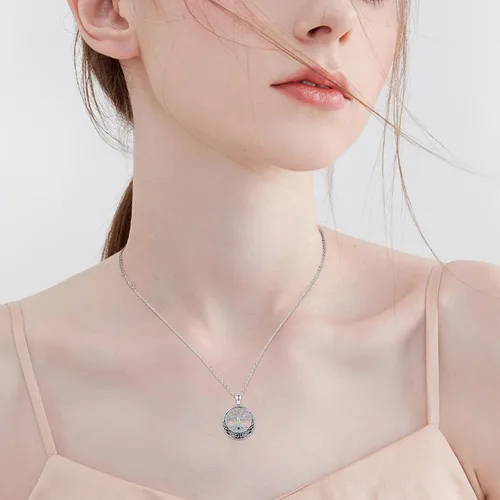 Miniatura 7 de Midir&Etain Tree of Life Necklace for Women 925 Sterling Silver Evil EyeMoon Pandent Celtic Jewelry Gifts for Women Mother