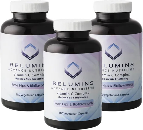 Miniatura 11 de Relumins Advance Vitamina C - Complejo iluminador de la piel MAX con escaramujos y bioflavonoides - 180 cápsulas