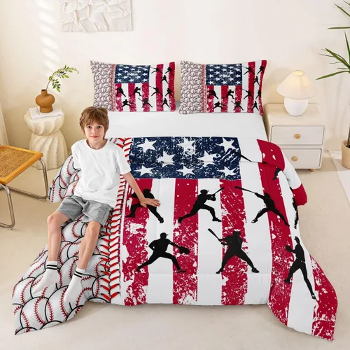 Miniatura 17 de Juego de edredón de baloncesto, juego de ropa de cama con citas inspiradoras para niños y niñas, relleno de edredón de pelota deportiva, edredón