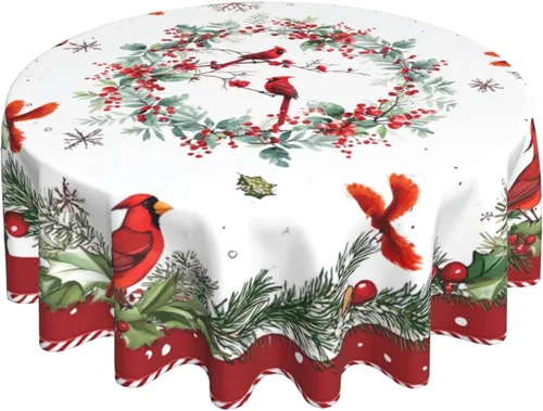 Miniatura 14 de Mantel rústico de madera para mesa redonda de estilo campestre, mantel de cocina y comedor turquesa, lavable, para decoración, 60x90 pulgadas