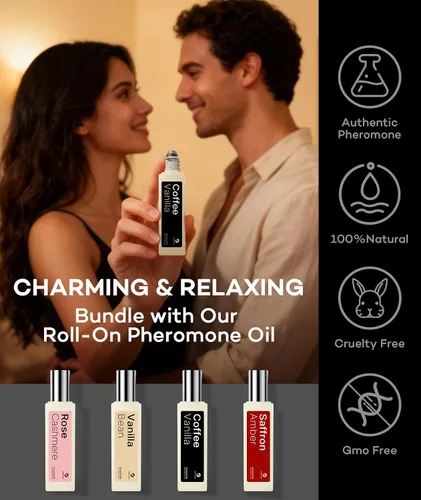 Miniatura 3 de purefittech Aceite de perfume de feromonas para mujer, fragancia enrollable de vainilla de café de larga duración, perfume de aceite esencial puro