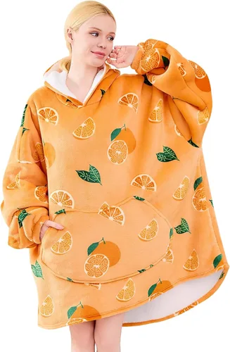 Miniatura 9 de Moinlizy - Sudadera con capucha tipo manta extragrande, portátil con capucha y bolsillo, de grueso sherpa, para mujeres y hombres adultos
