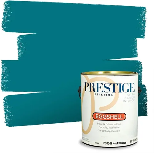Miniatura 14 de Prestige Paints. - Base y pintura para exteriores en un solo galón, 1 galón. plano, comparable con Sherwin Williams Topsail. SW6799-PCM