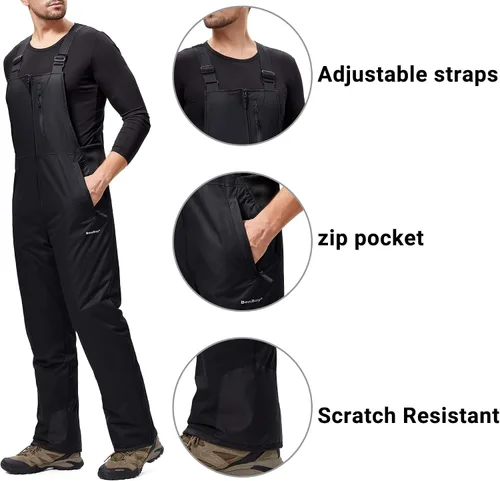 Miniatura 4 de BenBoy Pantalones de esquí para hombre, impermeables, aislados, antidesgarros, para snowboard, invierno