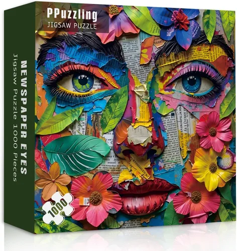 Rompecabezas de ojos de flores para adultos de 1000 piezas, rompecabezas de arte abstracto colorido desafiante, rompecabezas degradados difíciles