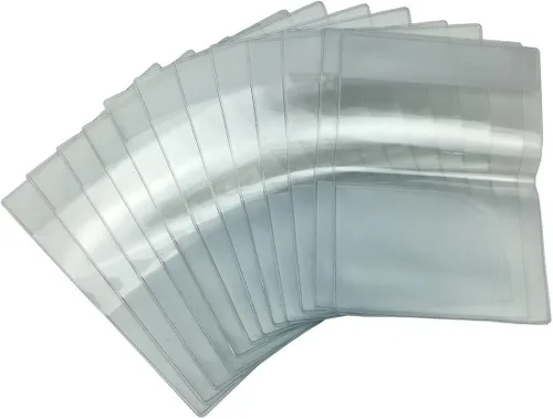 Protector de plástico transparente para pasaporte con fundas para tarjetas, Transparente, Minimalista
