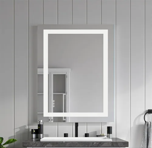Miniatura 15 de TOOLKISS Espejo de baño LED frontal de 24 x 32 pulgadas, tocador iluminado montado en la pared con memoria inteligente antivaho regulable, vidrio