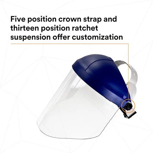 Miniatura 11 de 3M H8A Combinación de Arnés de Cabeza con Trinquete y Visera Protector Facial Transparente, Sistema Completo de Seguridad de Arnés de Cabeza
