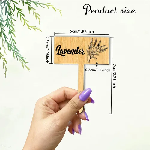 arricraft 15 etiquetas para plantas, marcadores de hierbas de madera, etiquetas tipo T, etiquetas de jardín con nombre de hierba impreso, estacas de